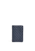 Compact leather cardholder with four slots, front view.