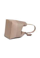 Flat view of the 51 Large Bucket bag with accessories, emphasizing its versatility and timeless elegance.